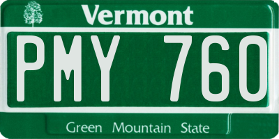VT license plate PMY760