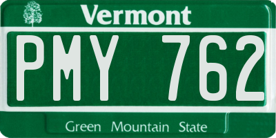 VT license plate PMY762