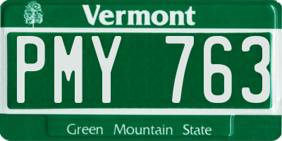 VT license plate PMY763