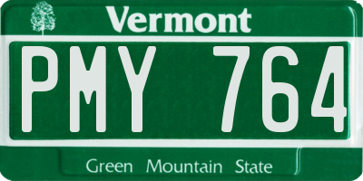 VT license plate PMY764