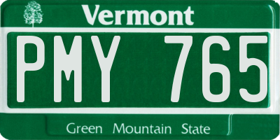 VT license plate PMY765