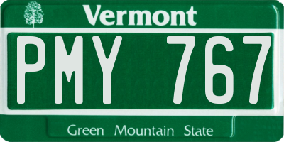 VT license plate PMY767