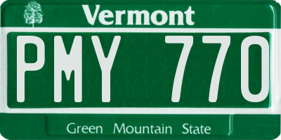 VT license plate PMY770