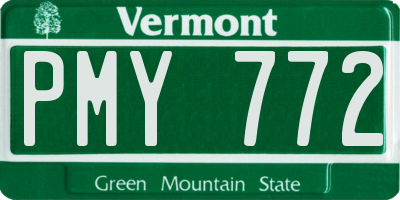 VT license plate PMY772