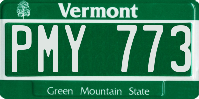 VT license plate PMY773