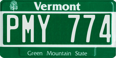 VT license plate PMY774