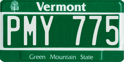 VT license plate PMY775