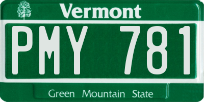 VT license plate PMY781
