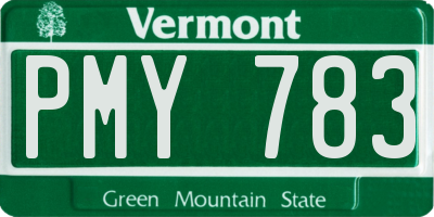 VT license plate PMY783