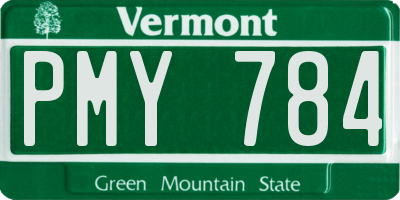 VT license plate PMY784