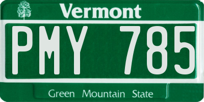 VT license plate PMY785