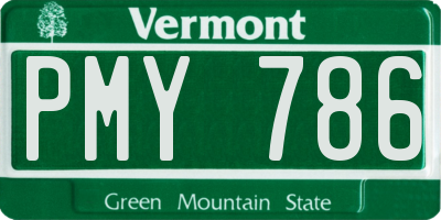 VT license plate PMY786