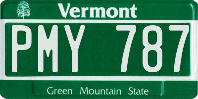 VT license plate PMY787