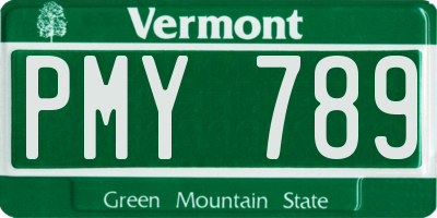 VT license plate PMY789