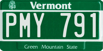VT license plate PMY791