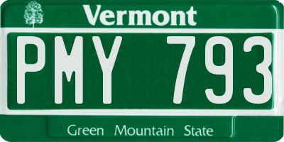 VT license plate PMY793