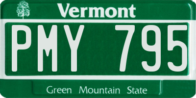 VT license plate PMY795