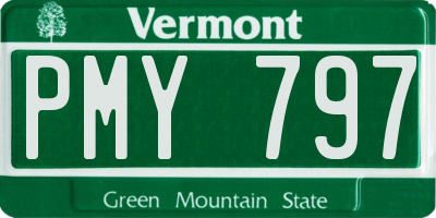 VT license plate PMY797