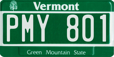 VT license plate PMY801