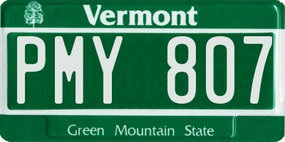 VT license plate PMY807