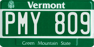 VT license plate PMY809