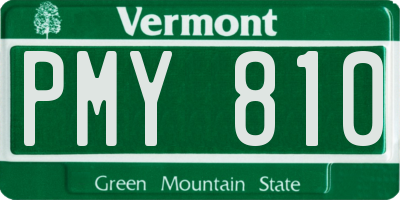VT license plate PMY810