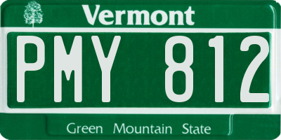VT license plate PMY812