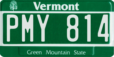 VT license plate PMY814
