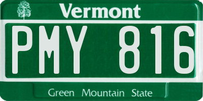 VT license plate PMY816