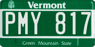 VT license plate PMY817