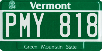 VT license plate PMY818