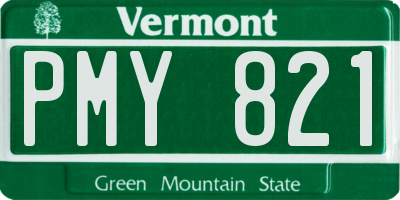 VT license plate PMY821