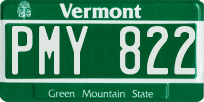 VT license plate PMY822