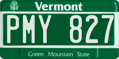 VT license plate PMY827