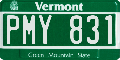VT license plate PMY831