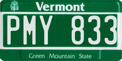 VT license plate PMY833