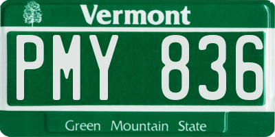 VT license plate PMY836