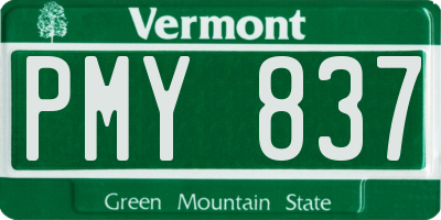 VT license plate PMY837