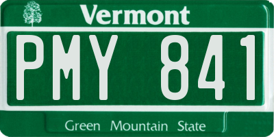 VT license plate PMY841