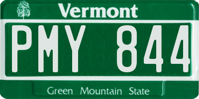 VT license plate PMY844