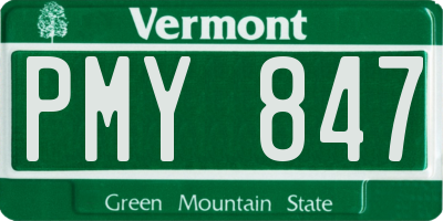 VT license plate PMY847