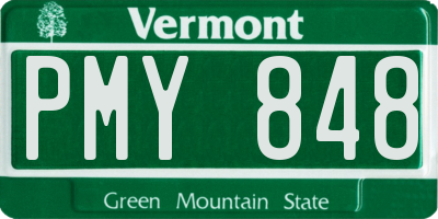 VT license plate PMY848