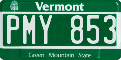 VT license plate PMY853