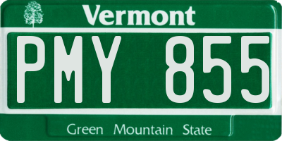 VT license plate PMY855