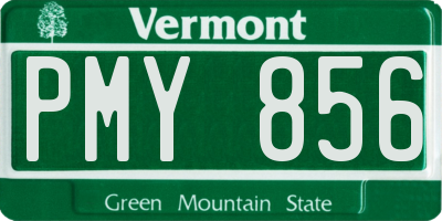 VT license plate PMY856