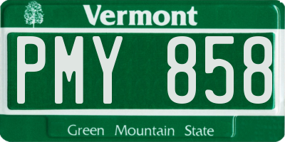 VT license plate PMY858