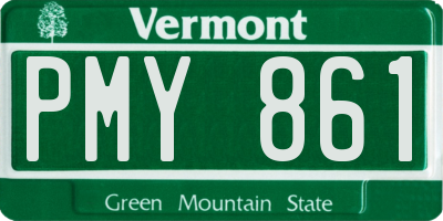VT license plate PMY861