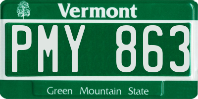 VT license plate PMY863