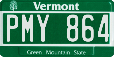 VT license plate PMY864