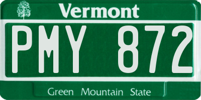 VT license plate PMY872